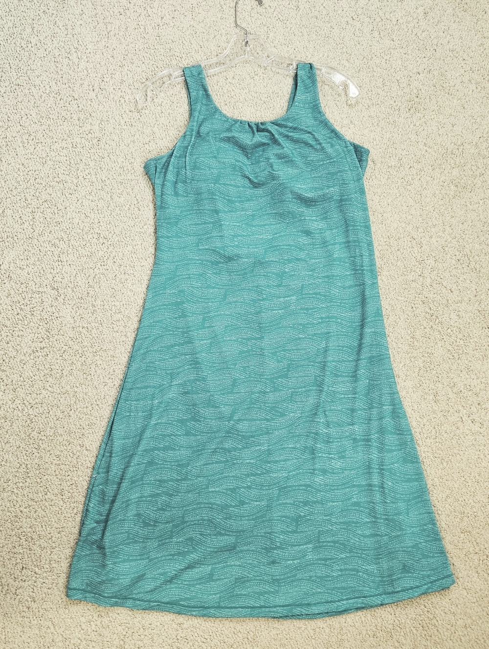 Prana Skypath Dress Built In Bra Teal Womens L Open Back Athleisure Outdoor